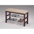 Inroom Furniture Designs Inroom Furniture Designs SR-0628 Shoe rack bedroom hallway bench Cherry wood - Beige fabric Finish SR-0628